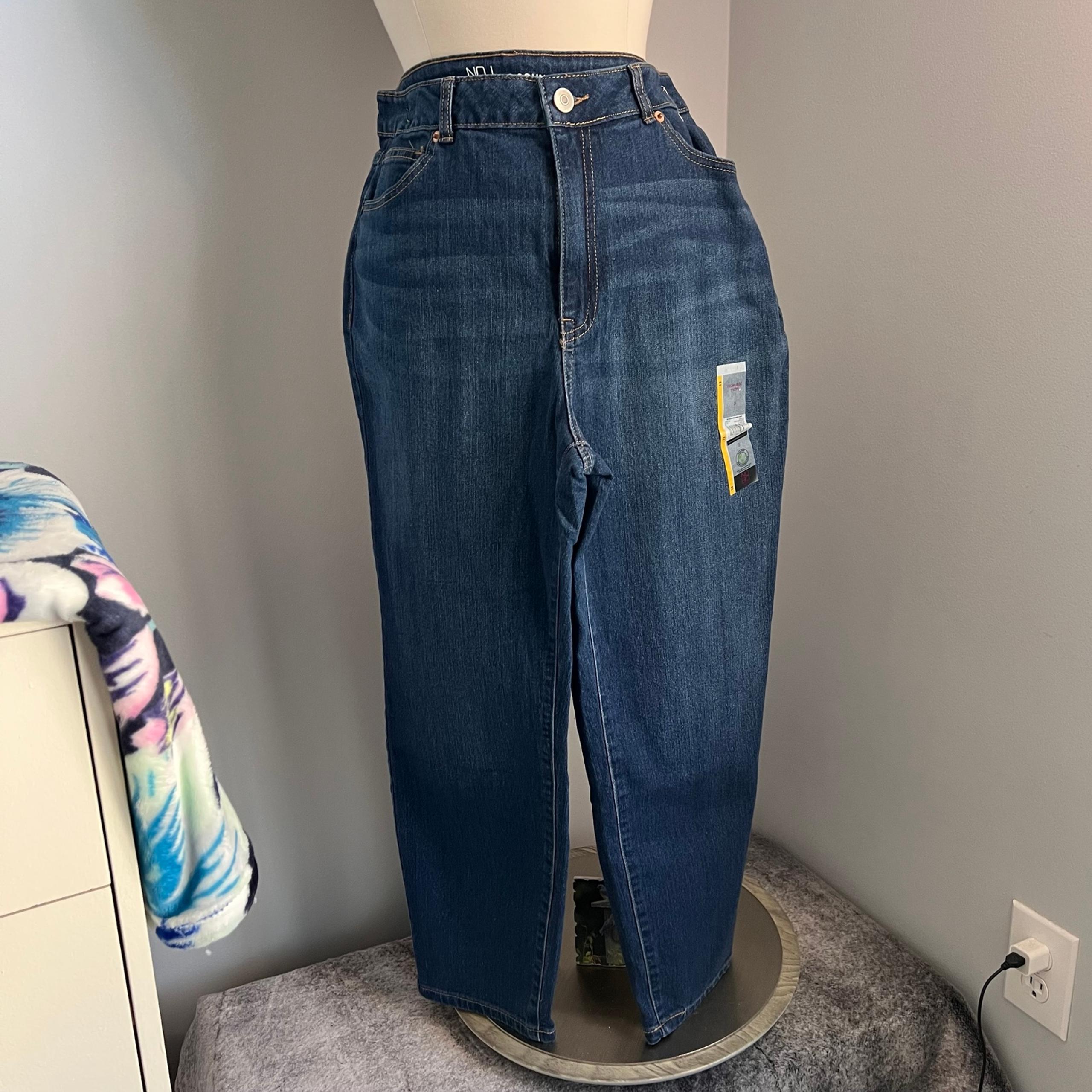 No Boundaries 13 High Rise Mom Blue Ankle Jeans Dark Wash