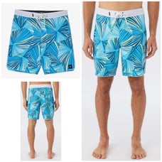 O’Neill Hyperfreak Mysto Scallop 19” Boardshorts Size 34