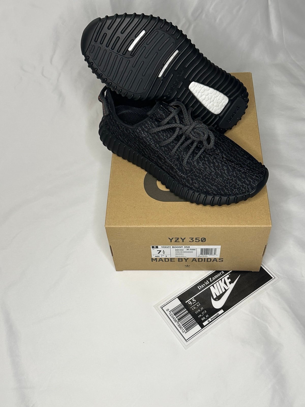 Size 7.5 - adidas Yeezy Boost 350 Low Pirate Black