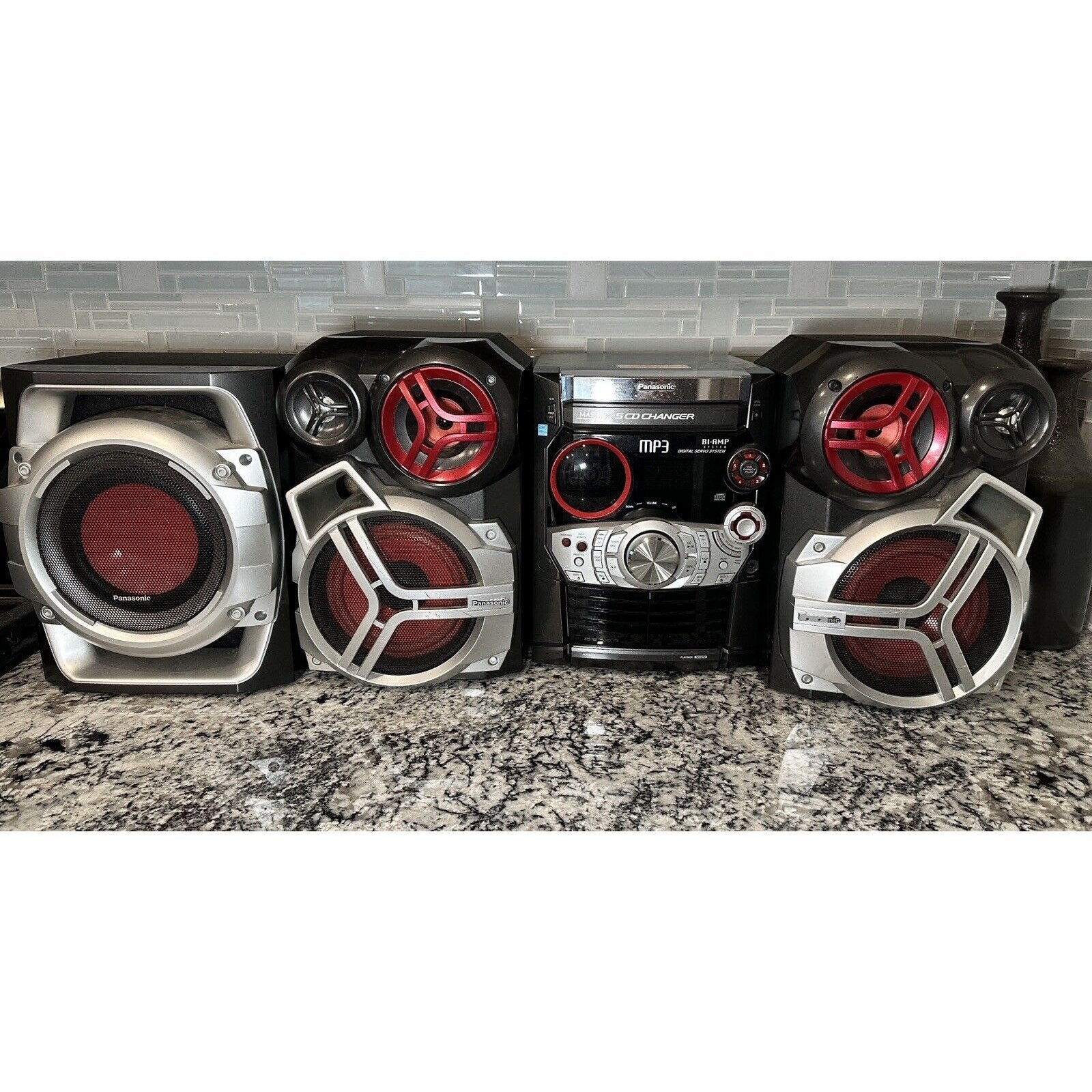 Panasonic SA-AK523 5 Disc CD Stereo System with Subwoofer (No Remote or Antenna)