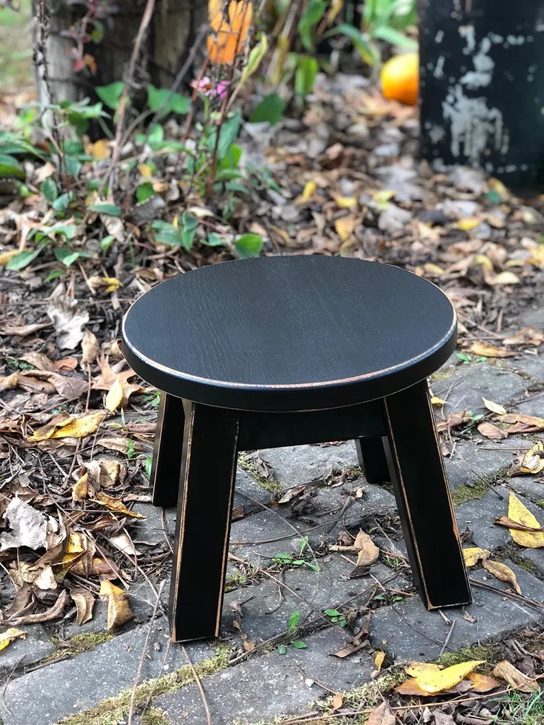 Stool/Reclaimed wood/ painted/ riser/ round stool/ step stool/ foot stool/ paint