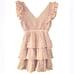 HOUSE OF HARLOW 1960 Mini A-Line Metallic Striped Tiered Ruffled Dress Size M