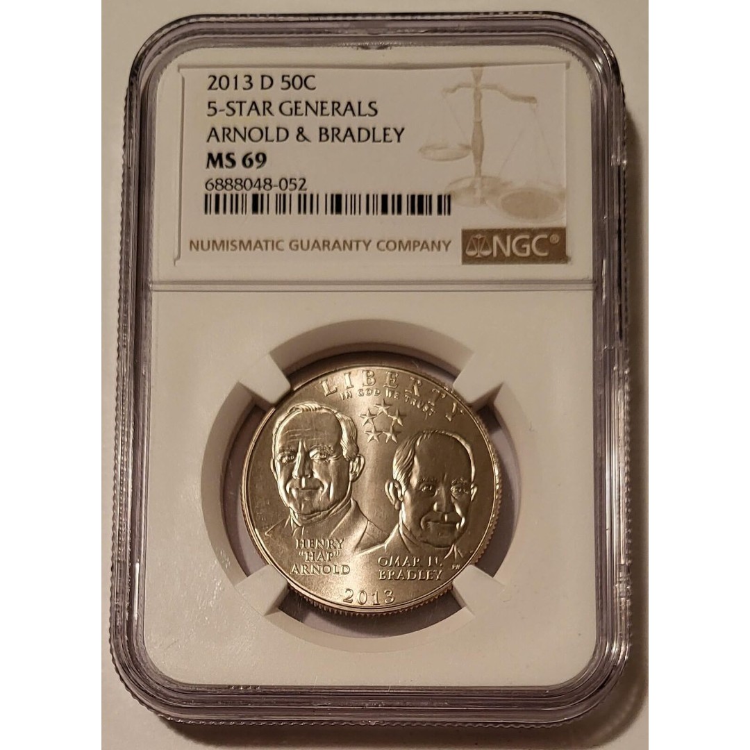 2013 D 5-Star Generals Commemorative Half Dollar Arnold & Bradley MS69 NGC