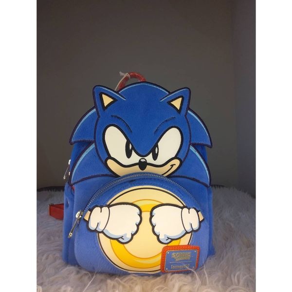 NWT Loungefly Sonic the Hedgehog Classic Cosplay Plush Mini Backpack Ring