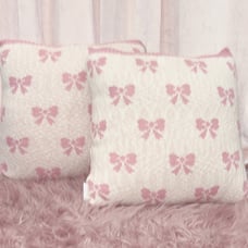 Viral coquette bow throw pillow set