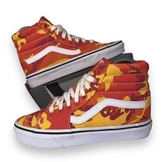 Vans Sk8-Hi Canvas Skate Shoes Orange / Yellow Camo Women's 6