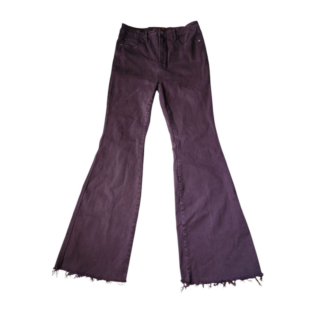 Judy Blue Jeans Womens 13/31 Espresso Brown Tummy Control High-Rise Flare