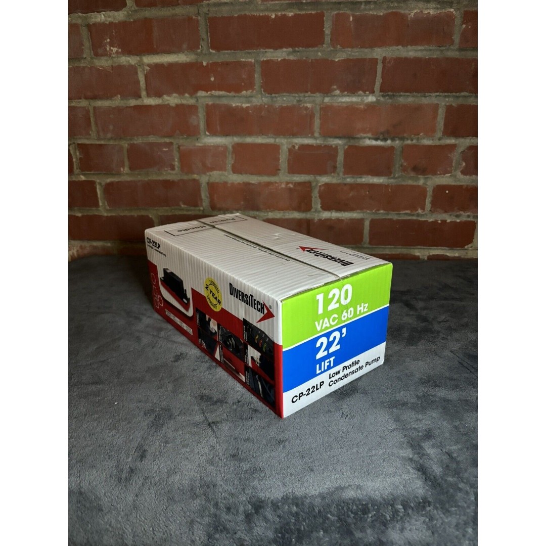 DiversiTech CP-22LP Condensate Pump, Low Profile 22ft Lift, 120V Open Box