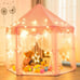 NEW Kids Pop Up Play Tent Princess Castle Playhouse w/ Carry Bag & Star lights
