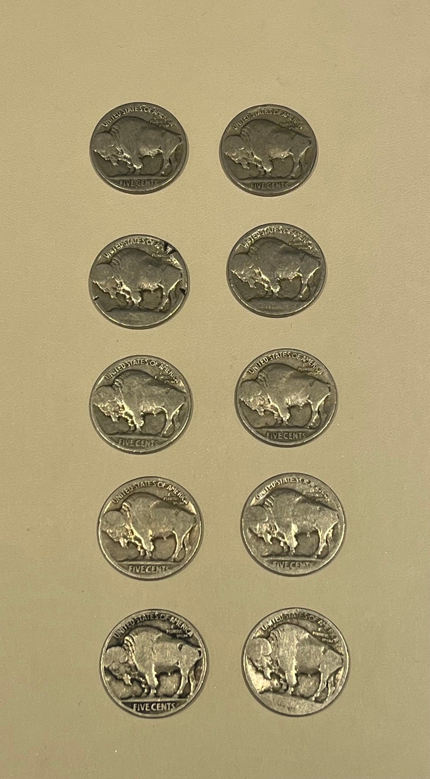 Lot of 8 Buffalo Nickels Coins M664