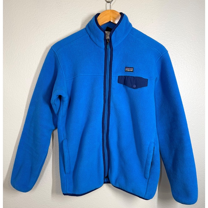 Patagonia Synchilla Royal Blue Girl's Boy's Fleece Jacket size XL (14) Full-Zip