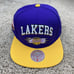 LA Lakers Hat Mitchell & Ness Snapback Purple Gold Arch Block Diamond Patch Cap