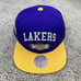 LA Lakers Hat Mitchell & Ness Snapback Purple Gold Arch Block Diamond Patch Cap