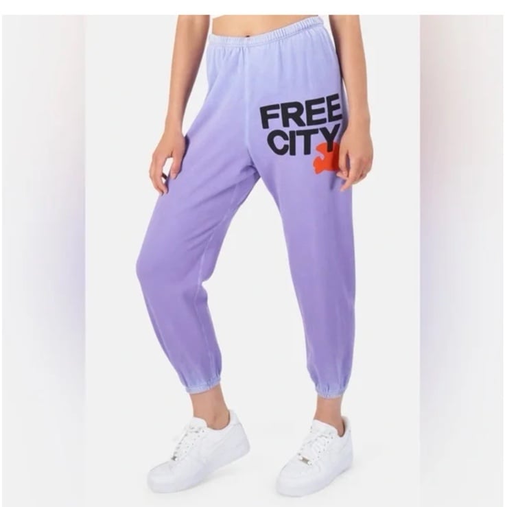 Freecity Purple ombré sun fades Let’s Go Sweatpants