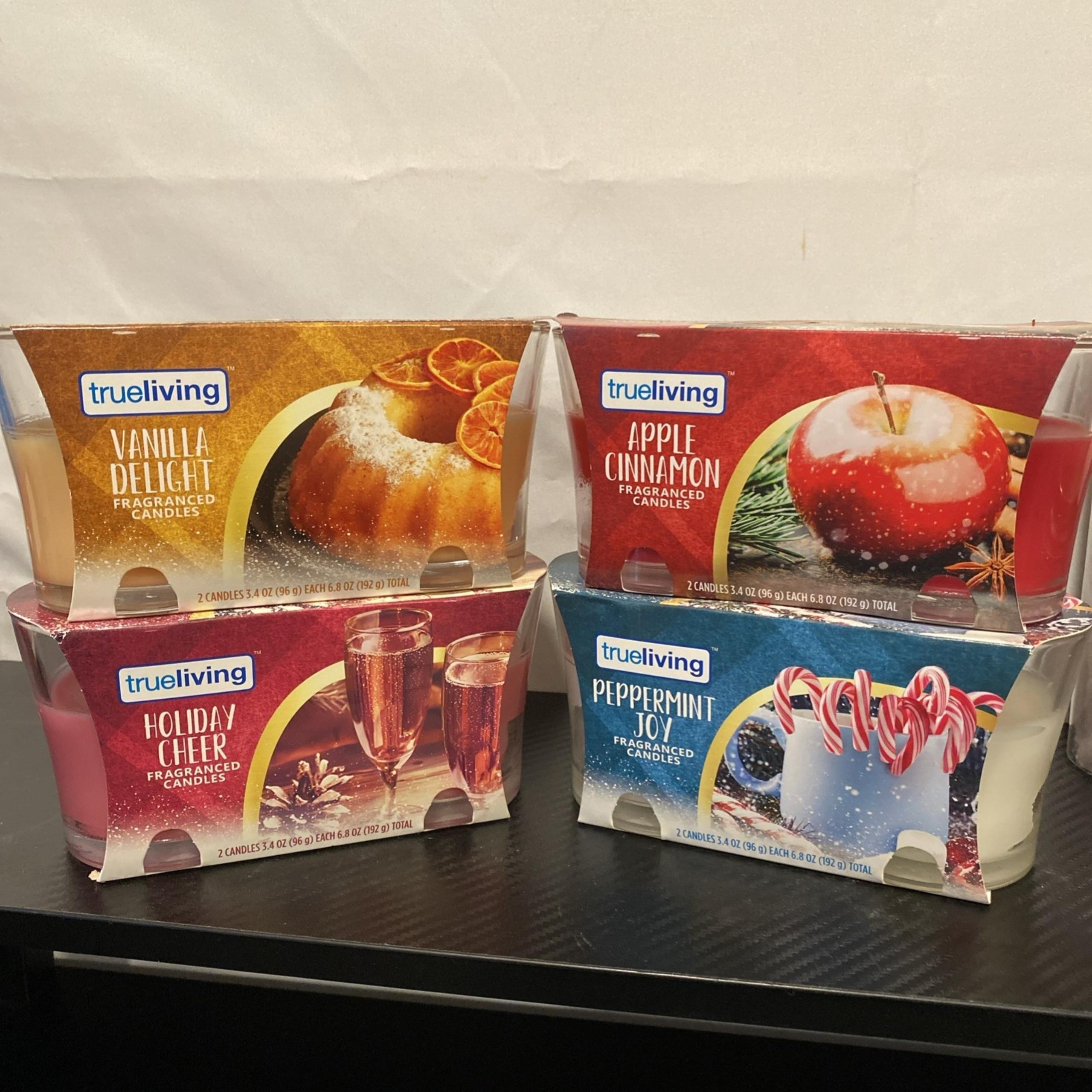 4- 2pk Trueliving Holiday Edition Set Scented Candles