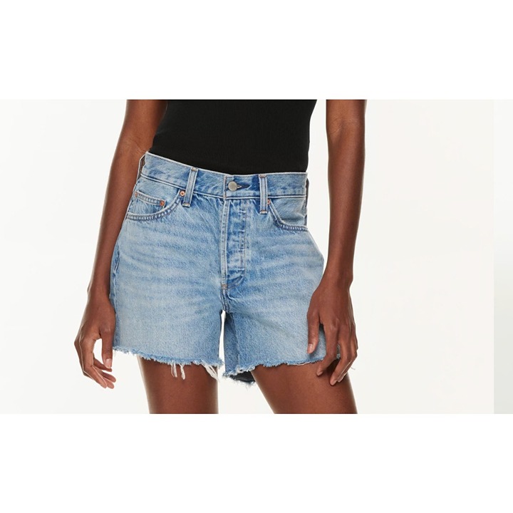 Aritzia Denim Forum The 90s Patti Lo-Rise Thigh Denim Cut Off Shorts 28 Women