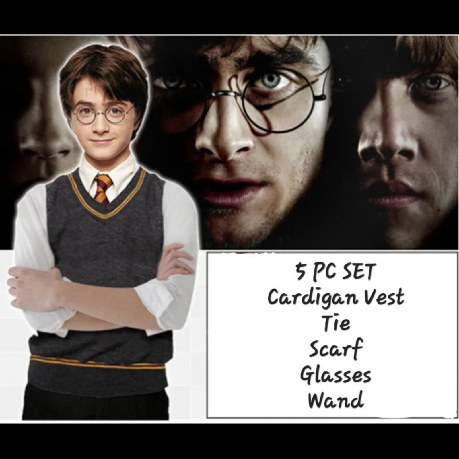 Cosplay Harry Potter 5 PC Costume Set ADULT LARGE