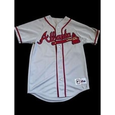 Majestic Authentic Atlanta Braves #10 Chipper Jones Baseball Jersey Medium