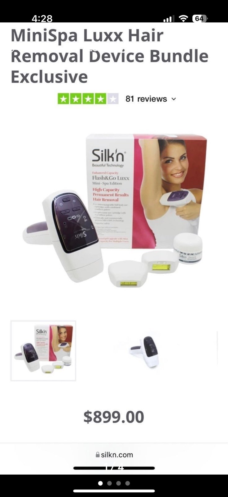 Silk'n MiniSpa Luxx Hair Removal Device Bundle