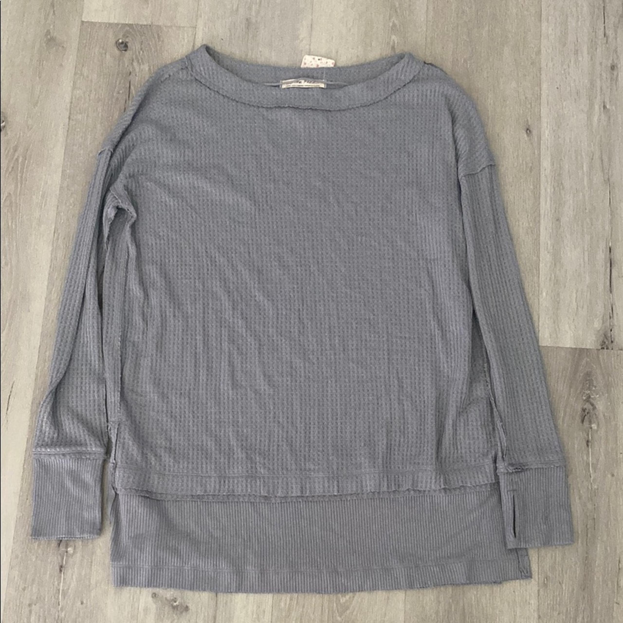 NWT We the Free/ Free People Grey Long Sleeve Top Size Large