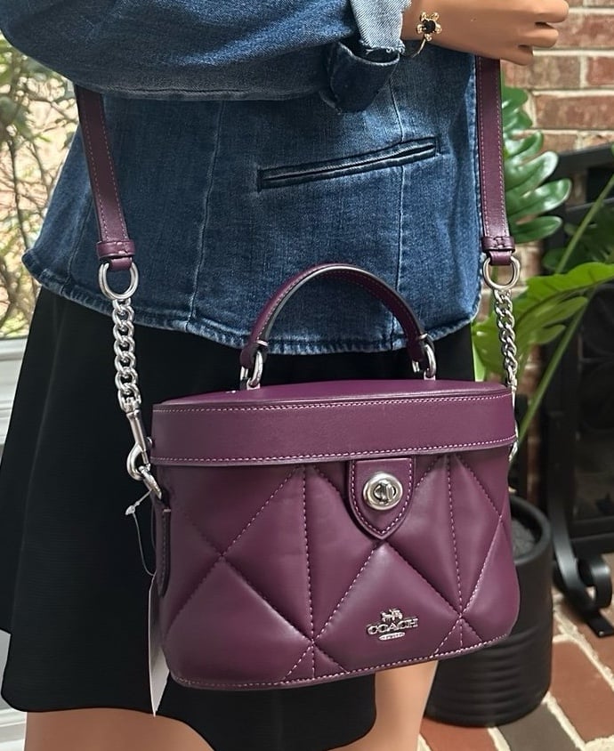 New Coach Kay deep berry leather bag crossbody 450