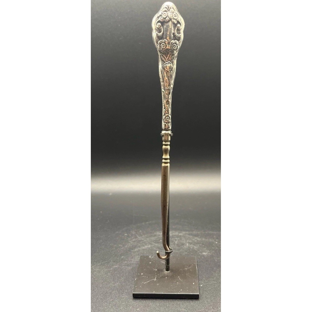 Antique VTG 19th Century Ornate Sterling Silver Button Hook