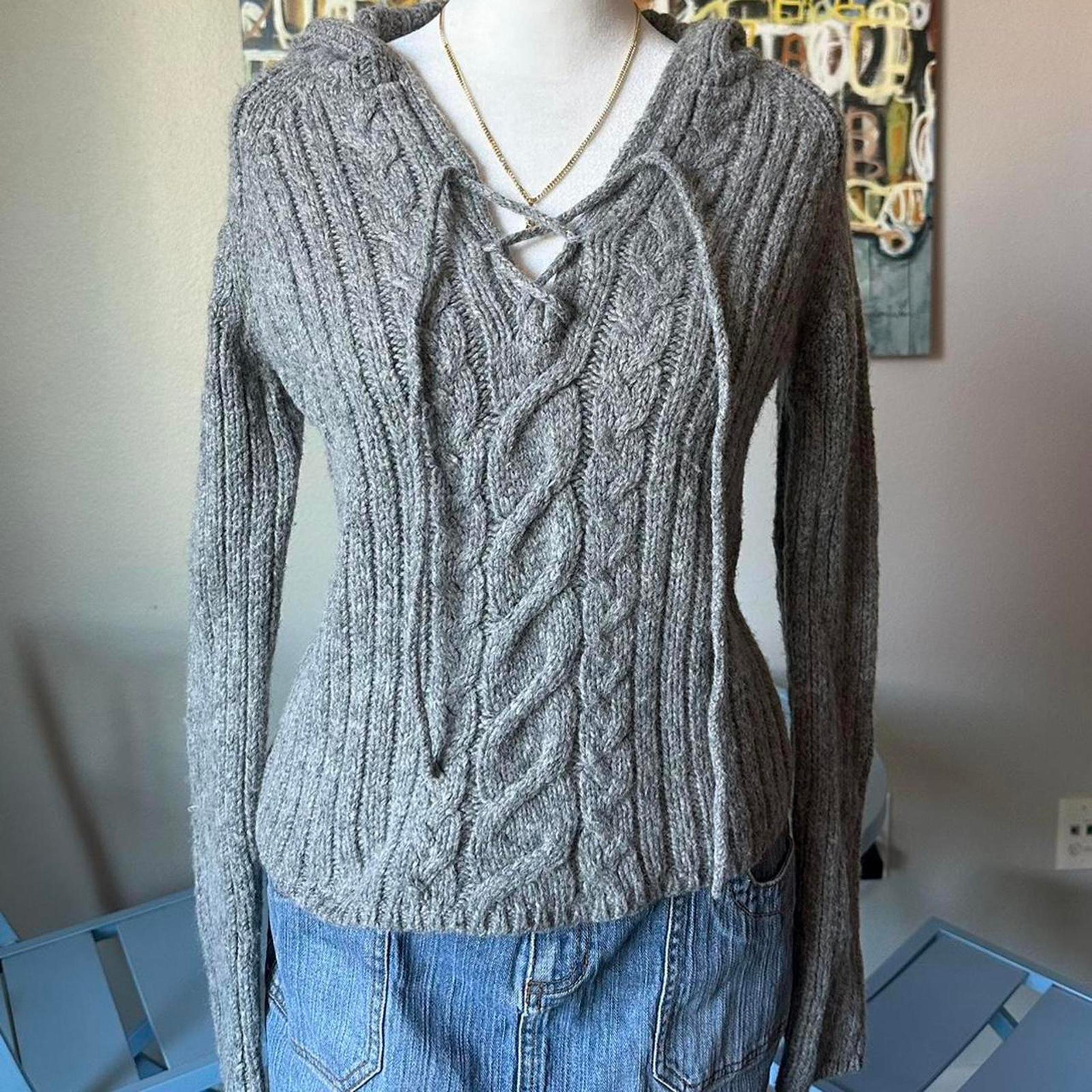 Y2k forever 21 wool knit hoodie
