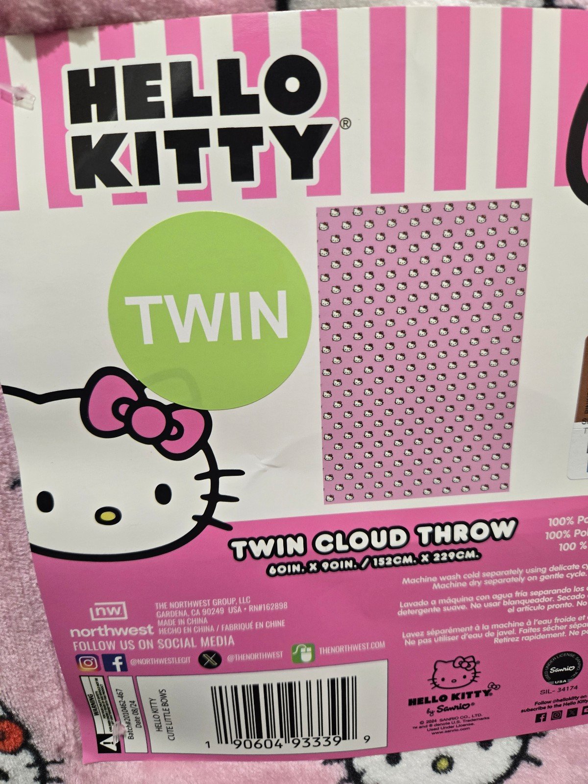 Hello Kitty twin all over print blanket