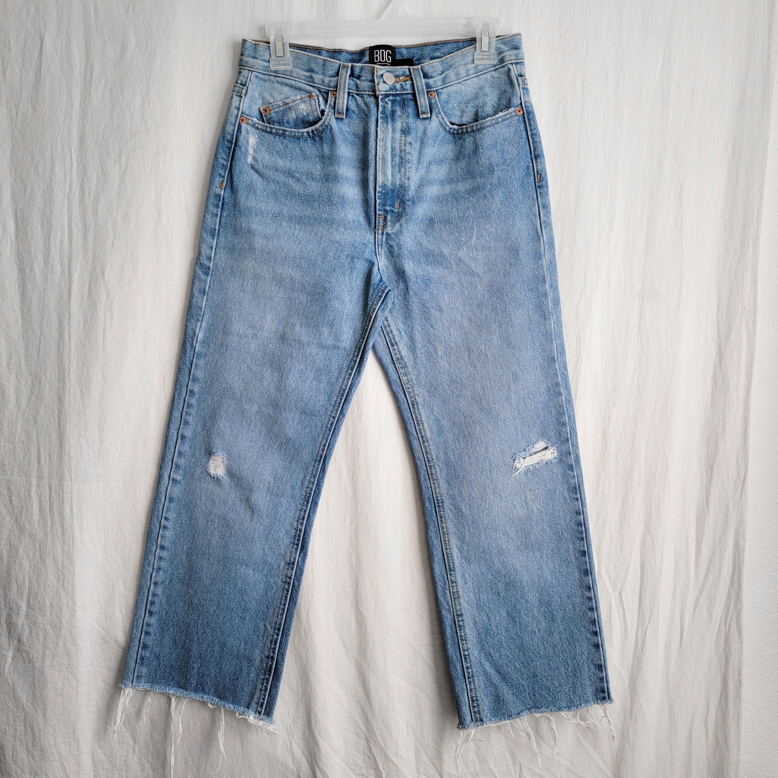 BDG High Rise Slim Stacked Wide Leg Jean Minimal Distressing Size 26