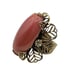 Vintage Pink Cabochon Clear Rhinestones Filigree Cocktail Statement Ring 7.5