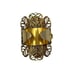 Vintage Pink Cabochon Clear Rhinestones Filigree Cocktail Statement Ring 7.5