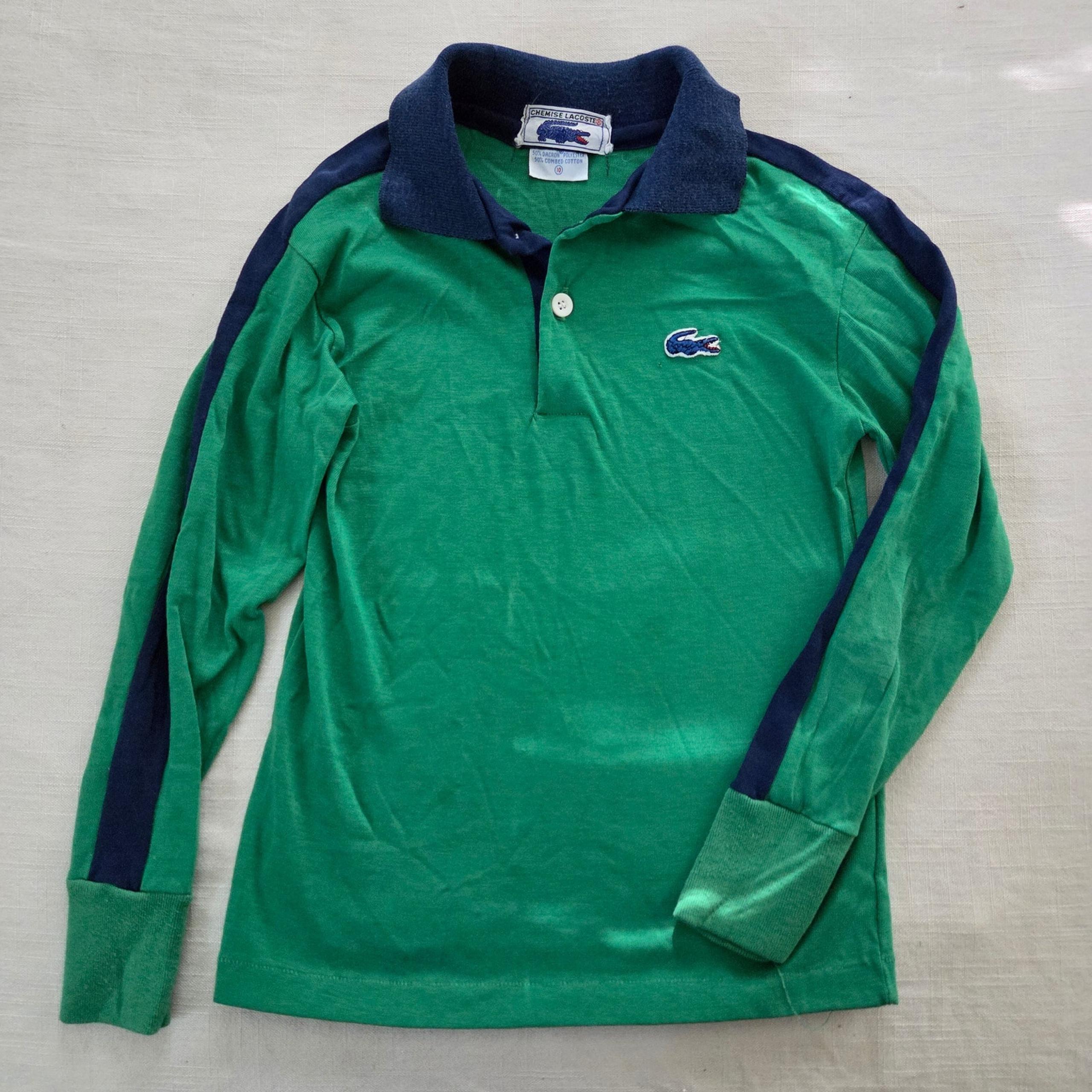 Vintage Lacoste Green Long Sleeve Shirt kids 6/7