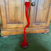VTG Red & White Cased Corkscrew Style Blown Art Glass Vase