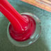 VTG Red & White Cased Corkscrew Style Blown Art Glass Vase