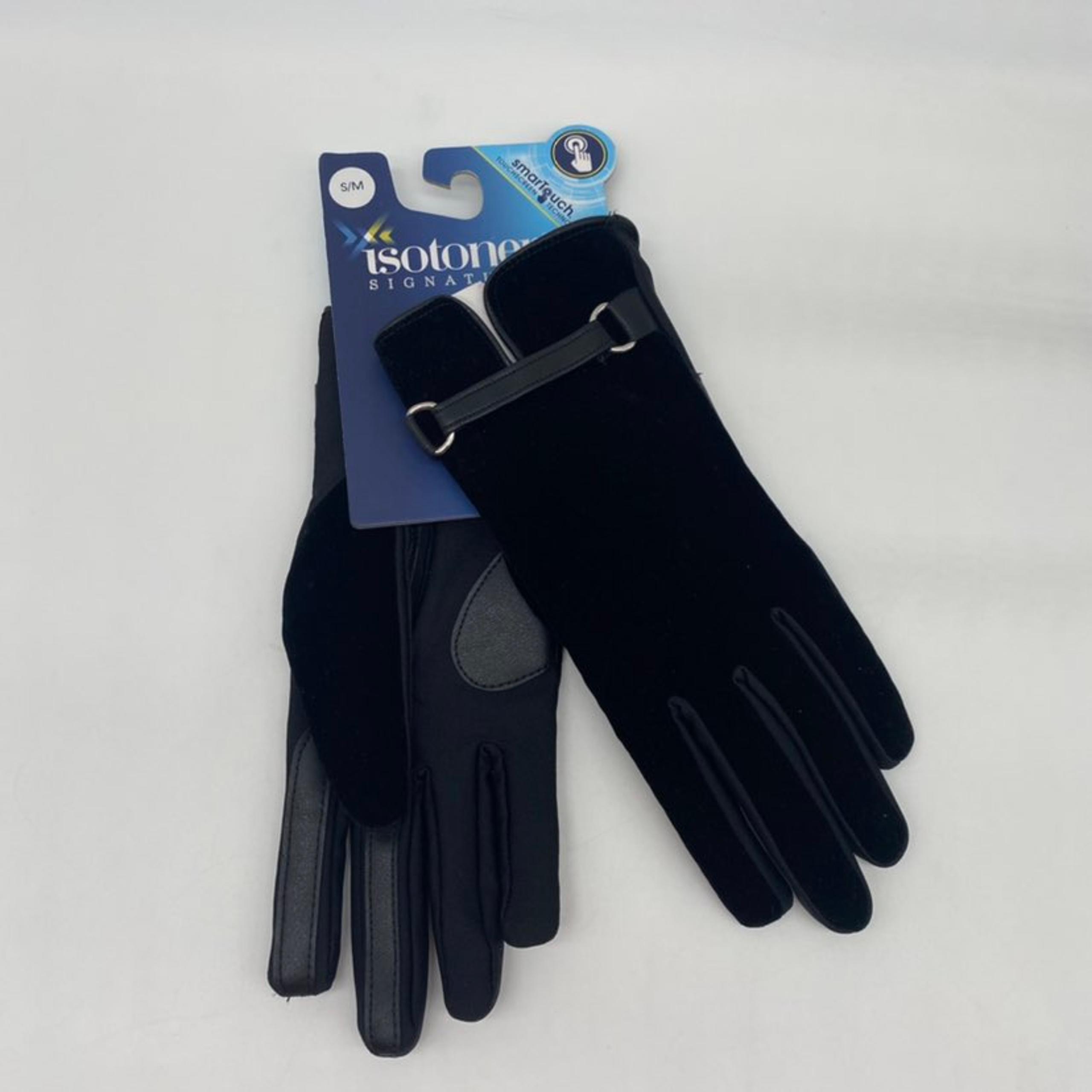 Isotoner signature women’s smart touch touchscreen technology black glove  Size
