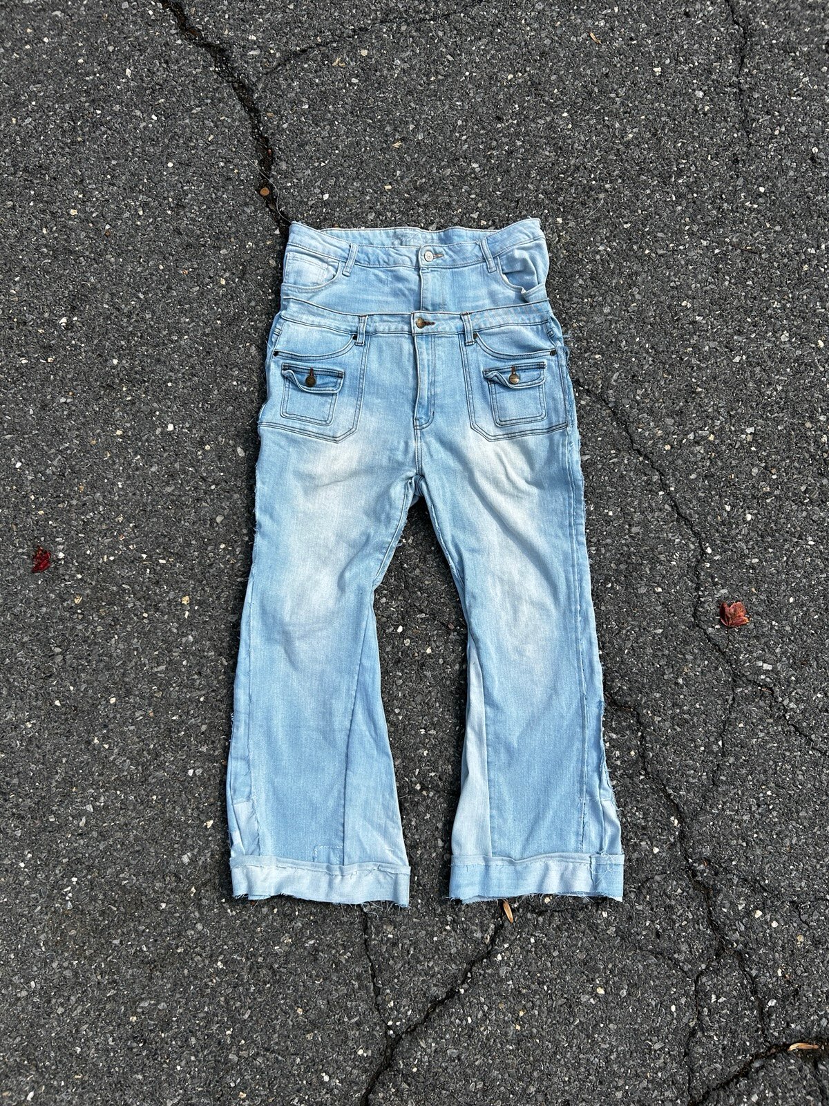 Double Waisted Baby Blue Denim