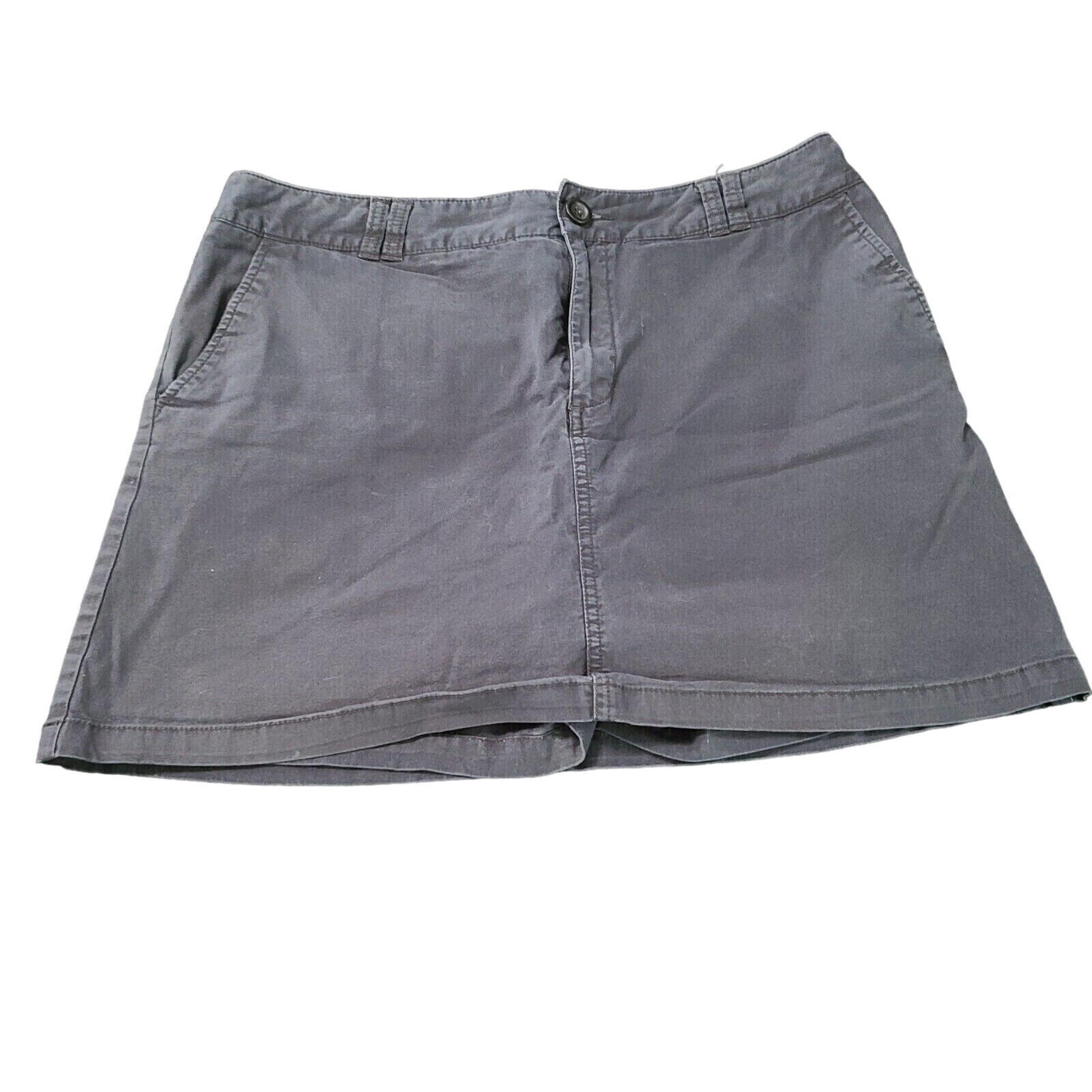 Dockers Womens Skort Black Size 10 Cotton Button Zip Pockets Belt Loops Stretch
