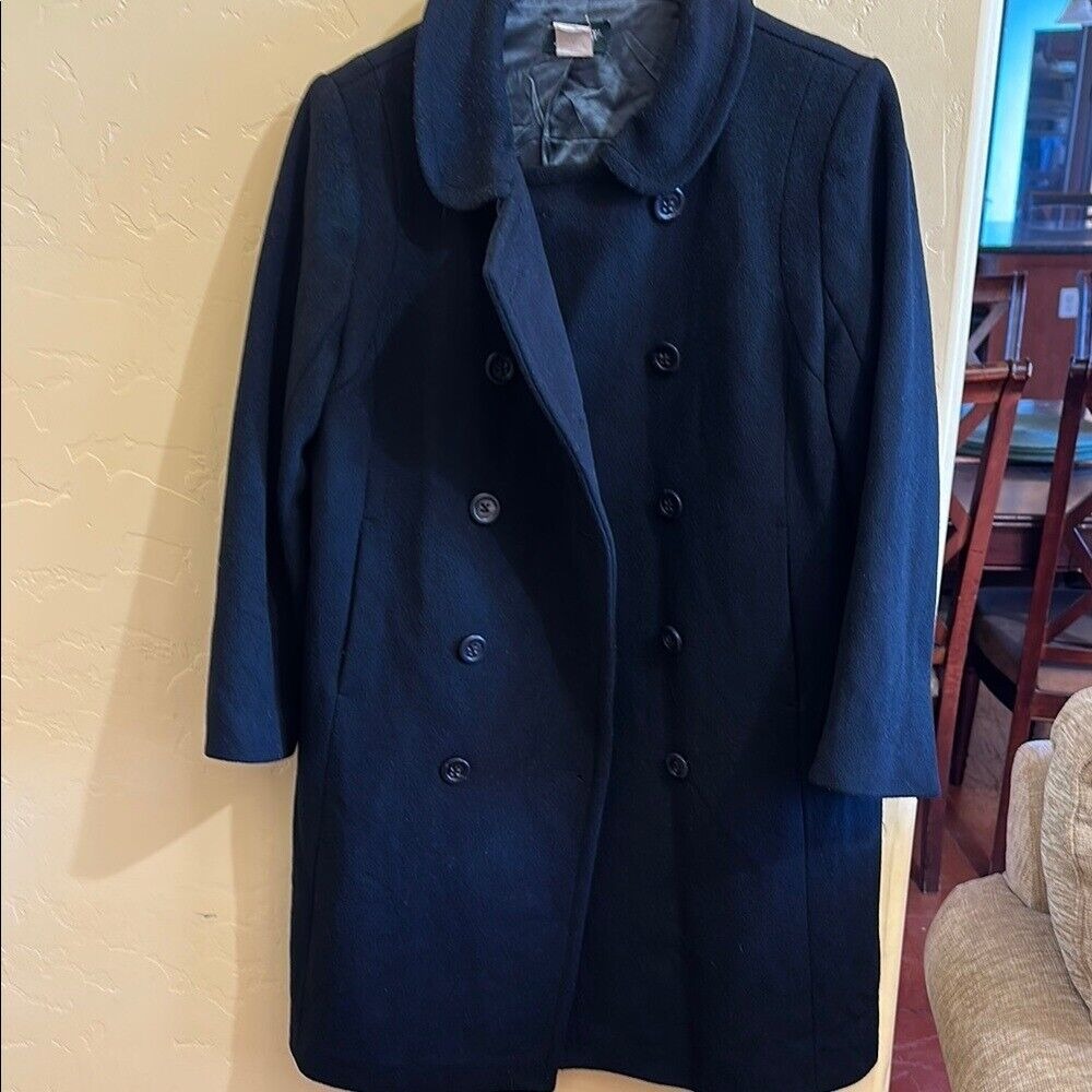J. Crew Women's Black Double-Breasted Coat