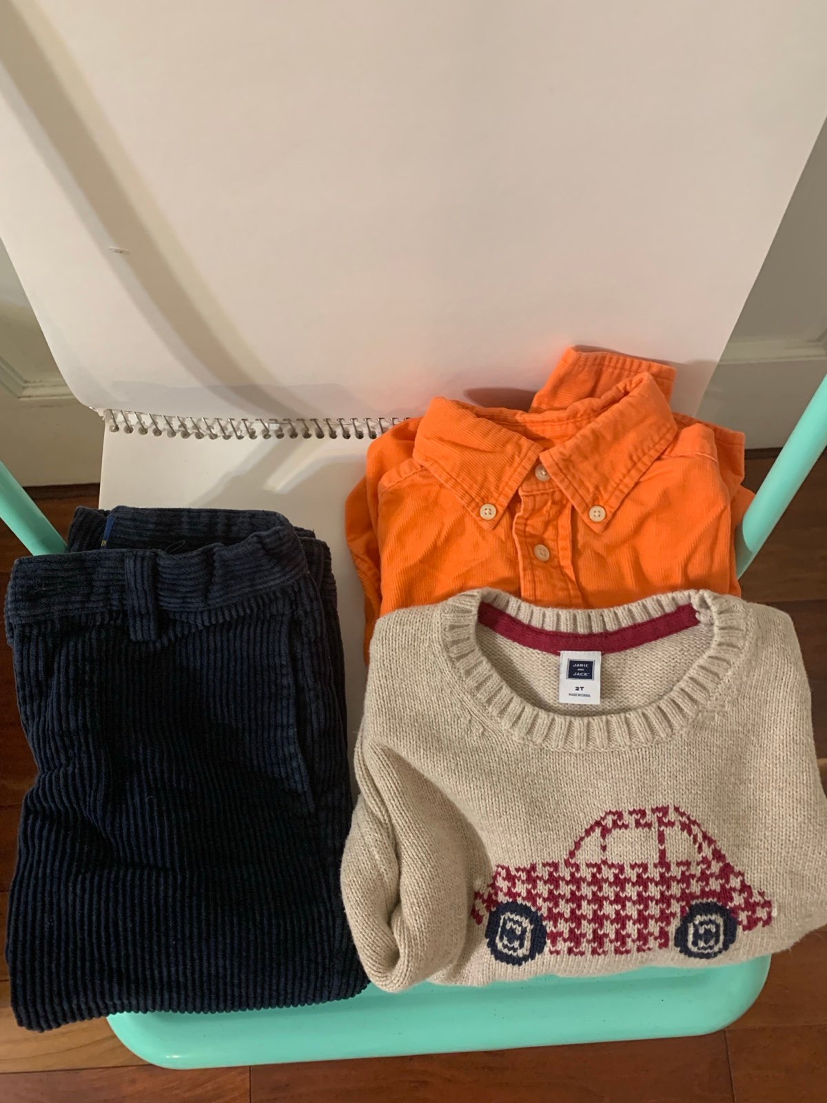 Lot of 3 2T Ralph Lauren Polo, Janie & Jack Sweater, Button Down Shirt, Pants