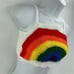 Handmade Napper brand rainbow crop top halter adjustable pride crochet XS NEW