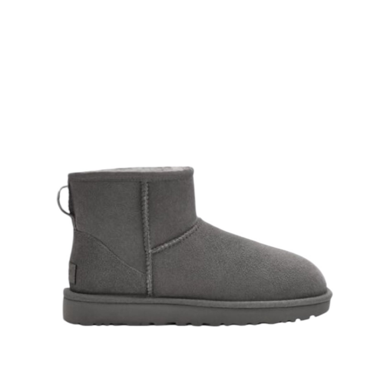 UGG Classic Mini II Grey Suede Shearling Pull On Winter Boots 10