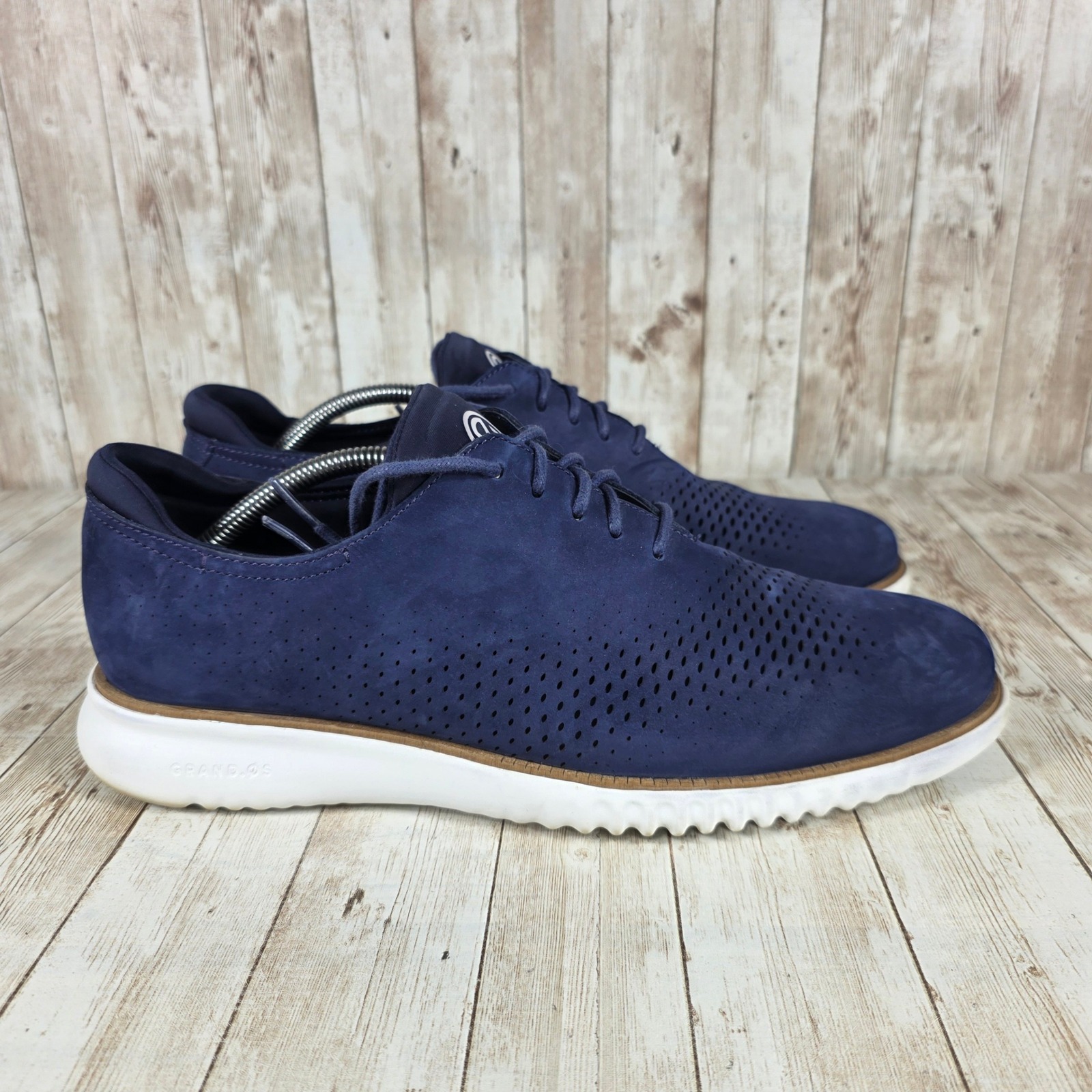 Cole Haan GrandPrø Perforated Sneakers Blue Leather Casual Shoes 11M