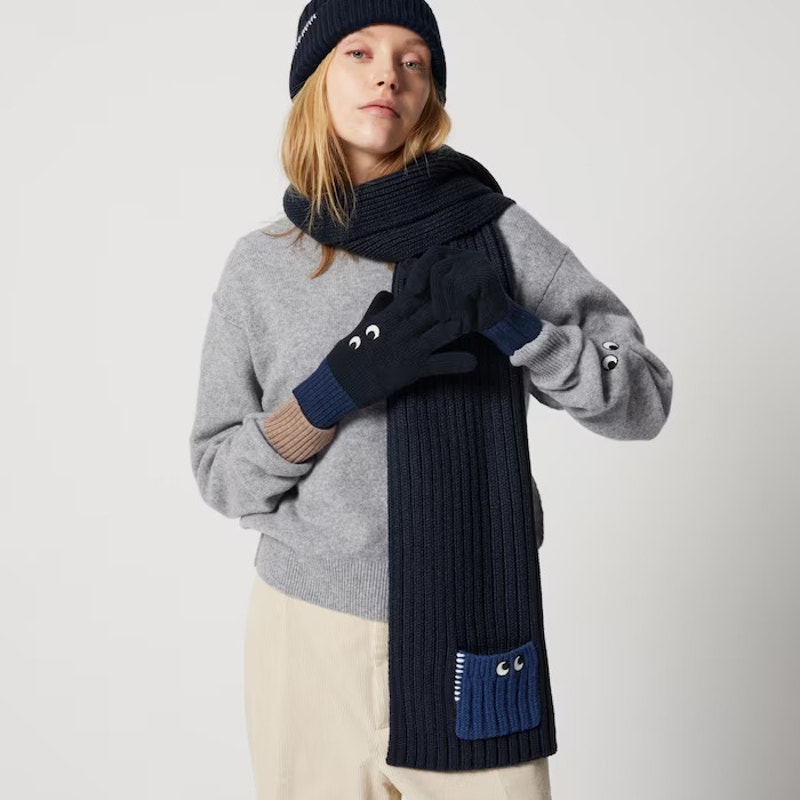 Uniqlo X Anya Hindmarch HEATTECH Knitted Scarf (Navy)