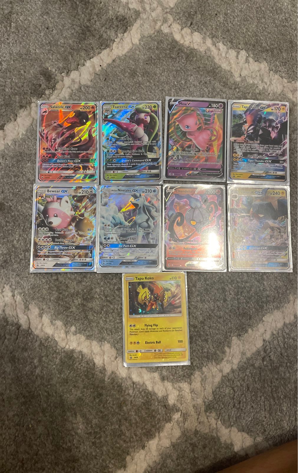 Pokemon cards bunch of gx and 2 v Mew v