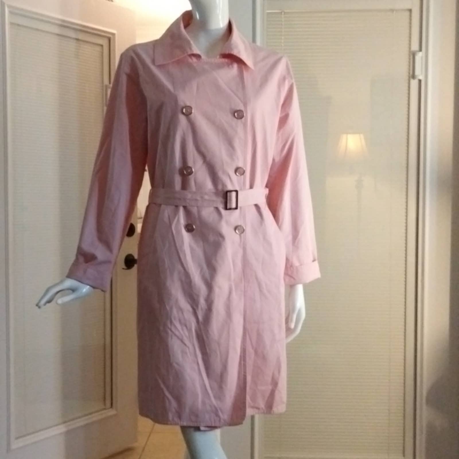 French Coat Paris light pink trench coat double breasted XL