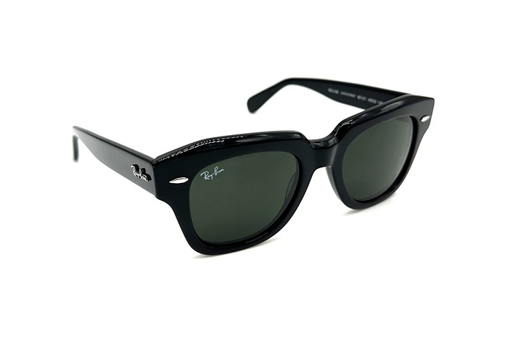 Ray Ban State Street Black RB2186 901/31 Green Non Polarized Sunglasses 49mm