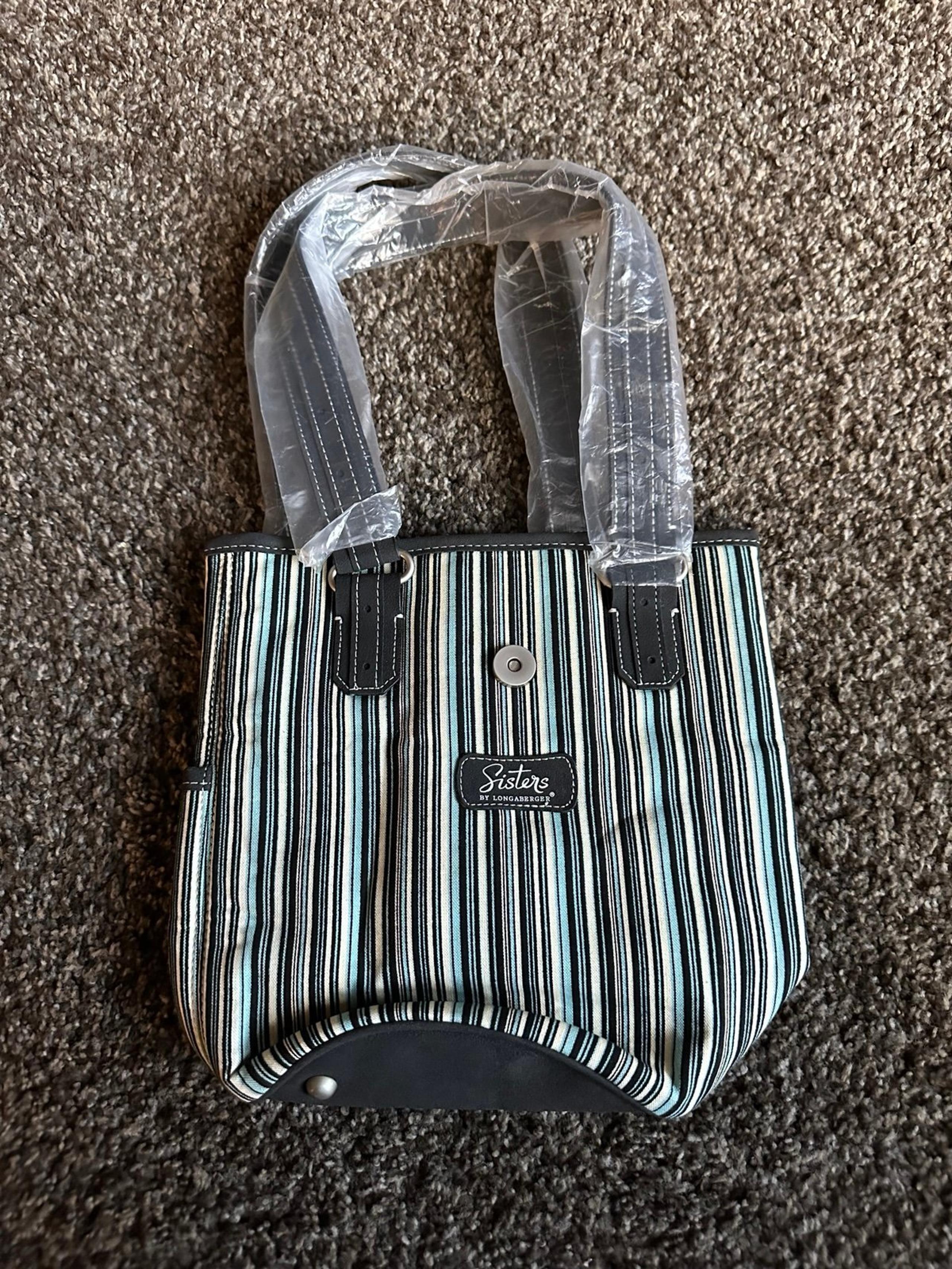 Longaberger Sisters blue green bucket purse new