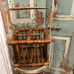Vintage wicker rattan bamboo 4 bottle wine caddy carrier