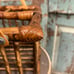 Vintage wicker rattan bamboo 4 bottle wine caddy carrier