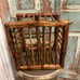 Vintage wicker rattan bamboo 4 bottle wine caddy carrier